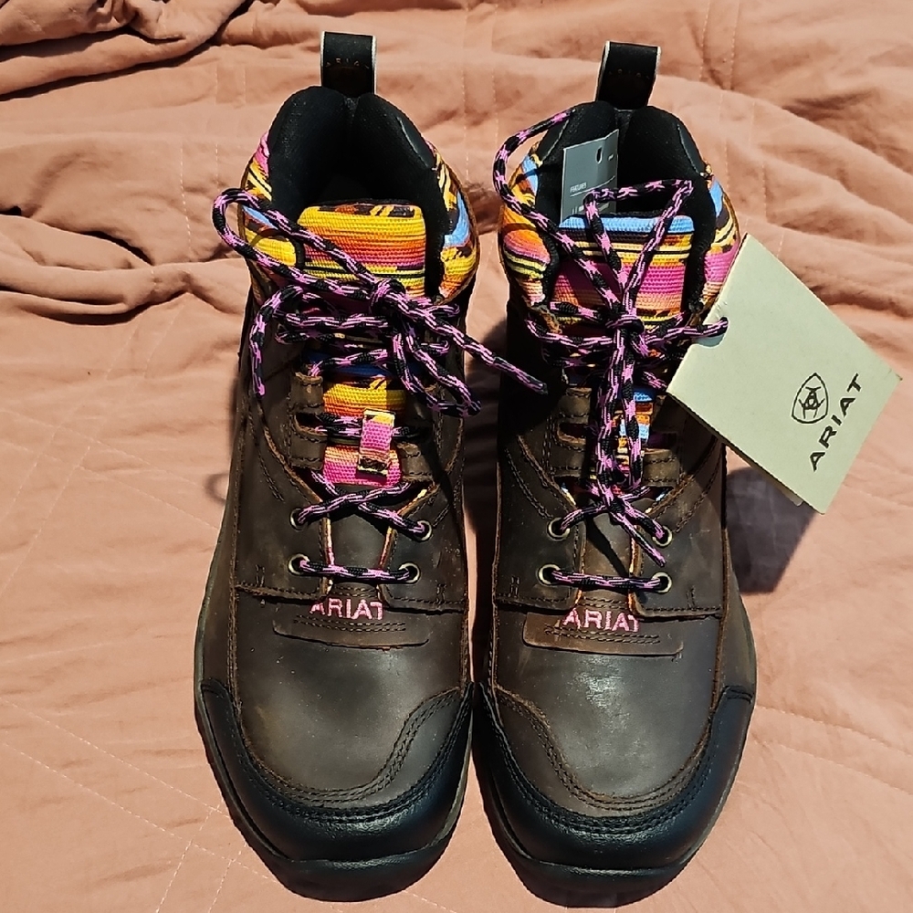 Ariat Women's Brown and Pink Boots Hiking Boots  ~BRAND NEW NO BOX~